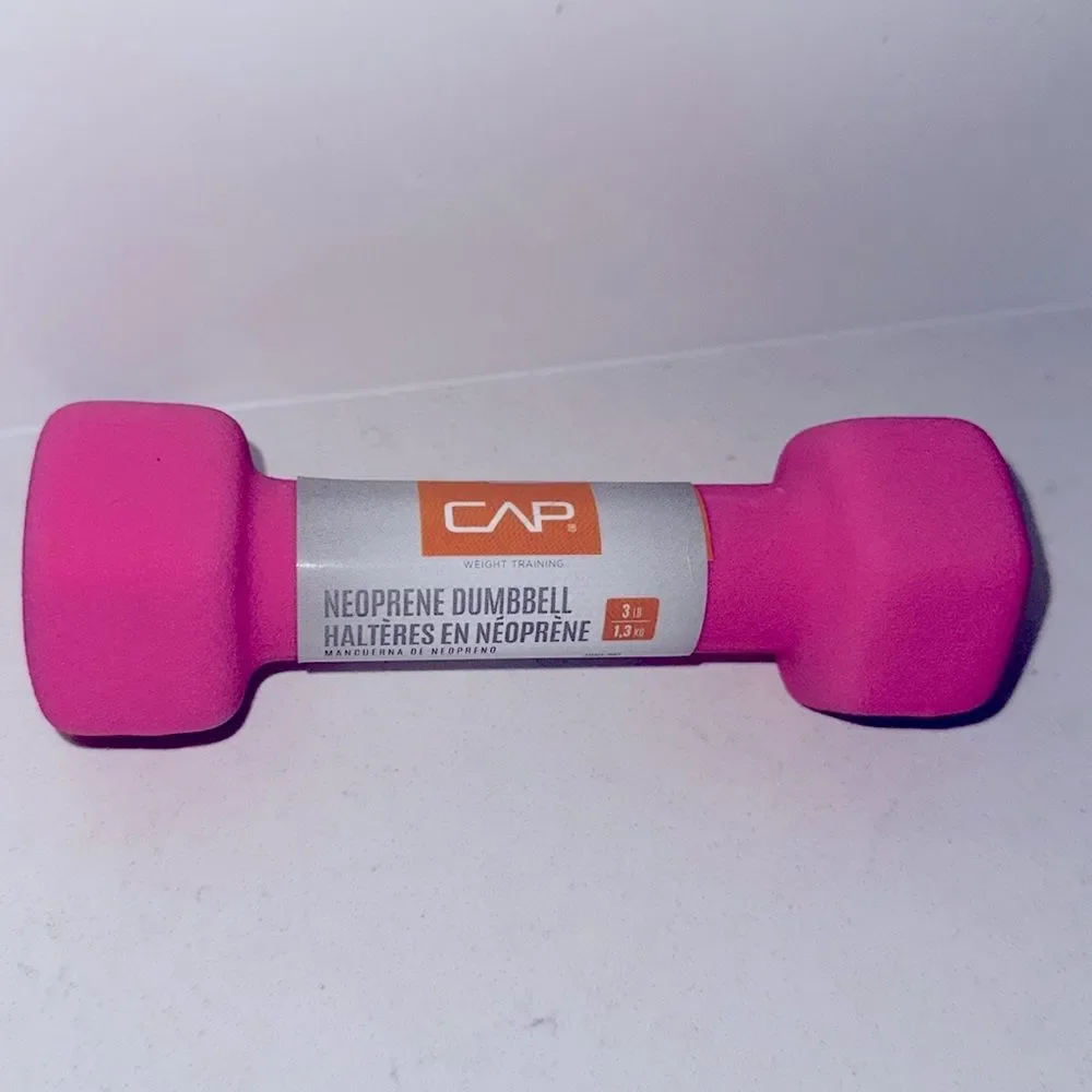 CAP Barbell Neoprene Dumbbell, 3lb,‎ neon pink